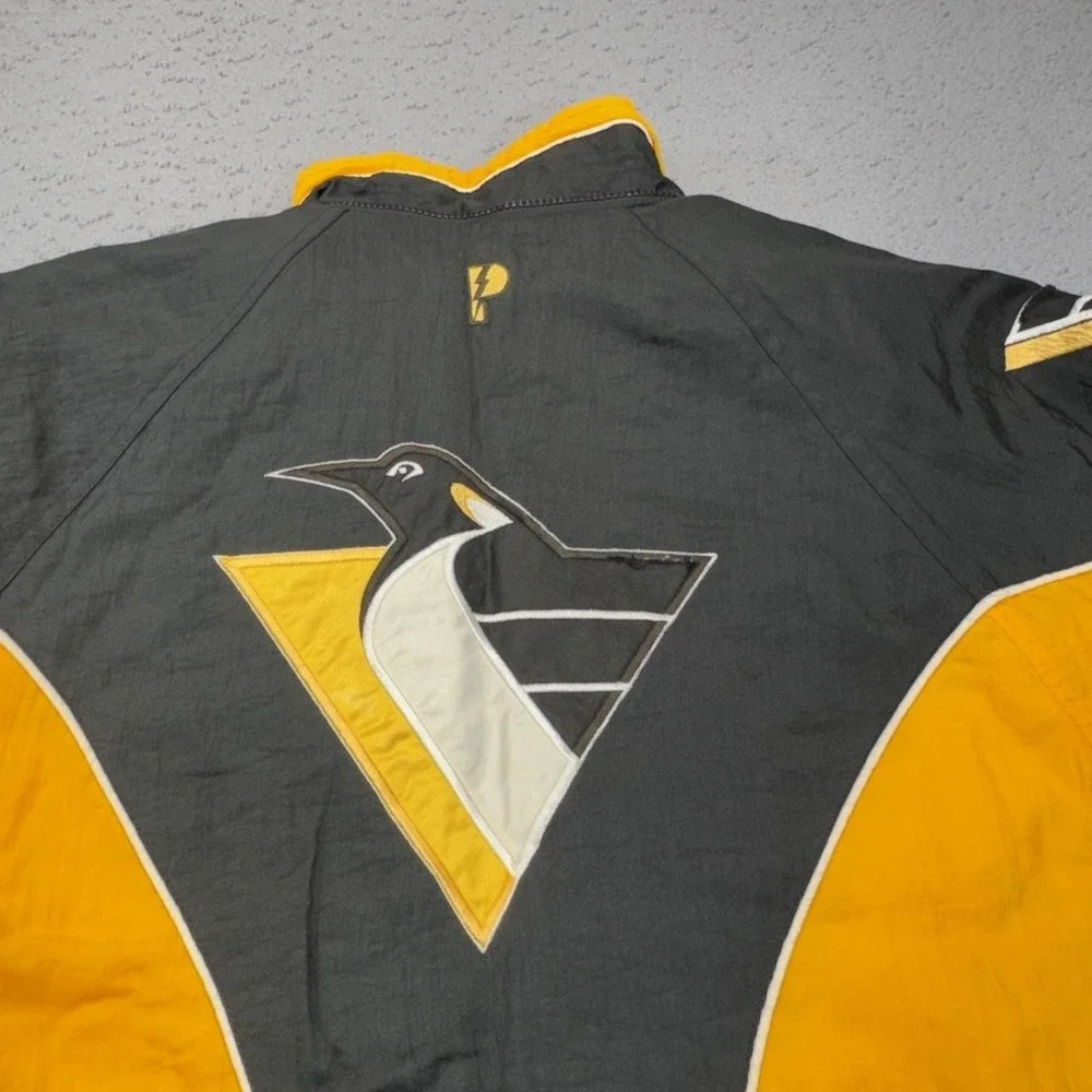 Vintage Pittsburgh Penguins Pullover Jacket Boys Large Black NHL Pro Player 90s